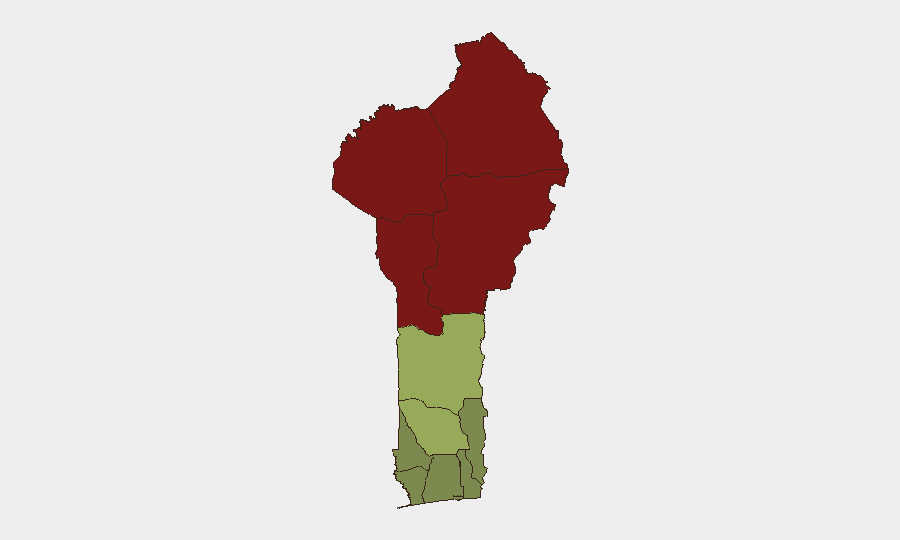 Benin sub-national risk map