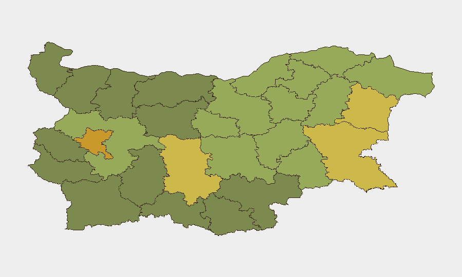 Bulgaria sub-national risk map