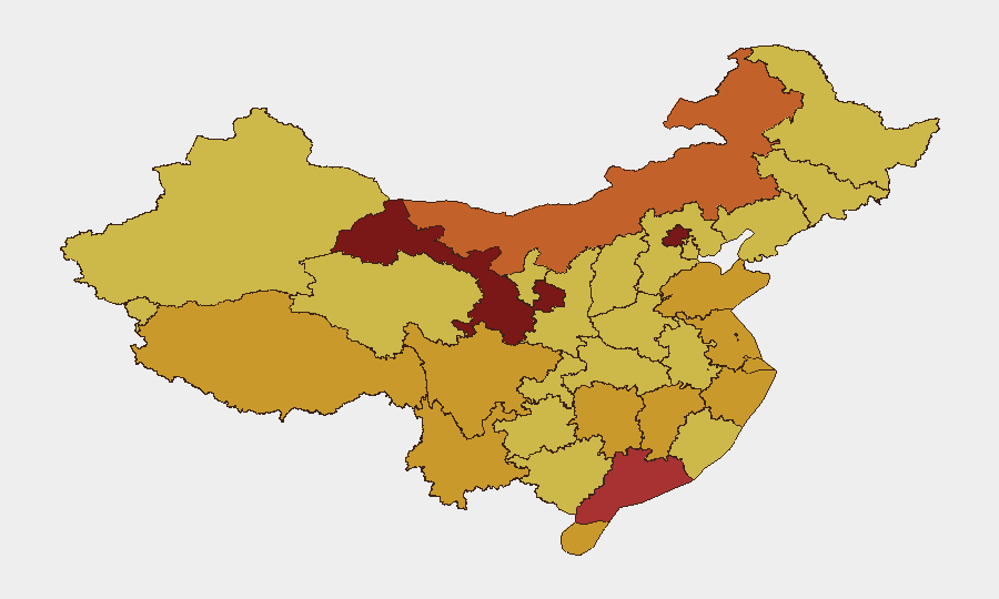 China sub-national risk map