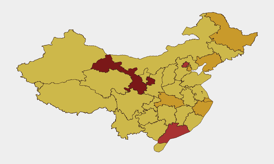 China sub-national risk map