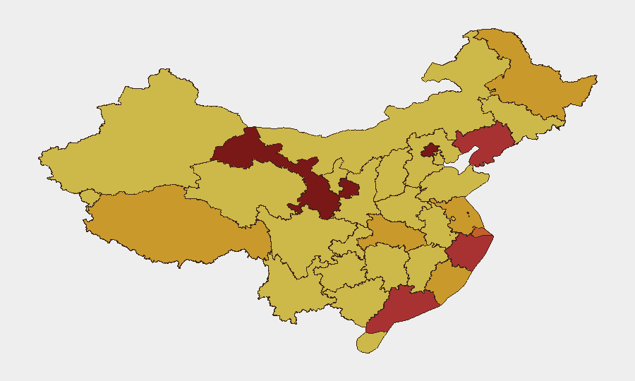 China sub-national risk map