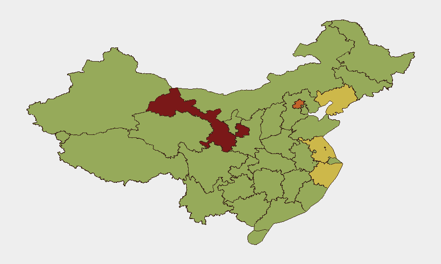 China sub-national risk map