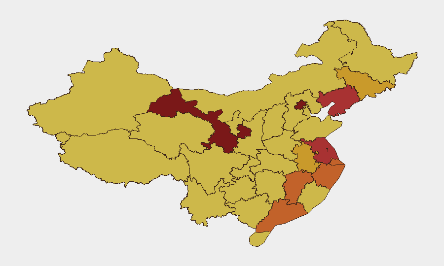 China sub-national risk map