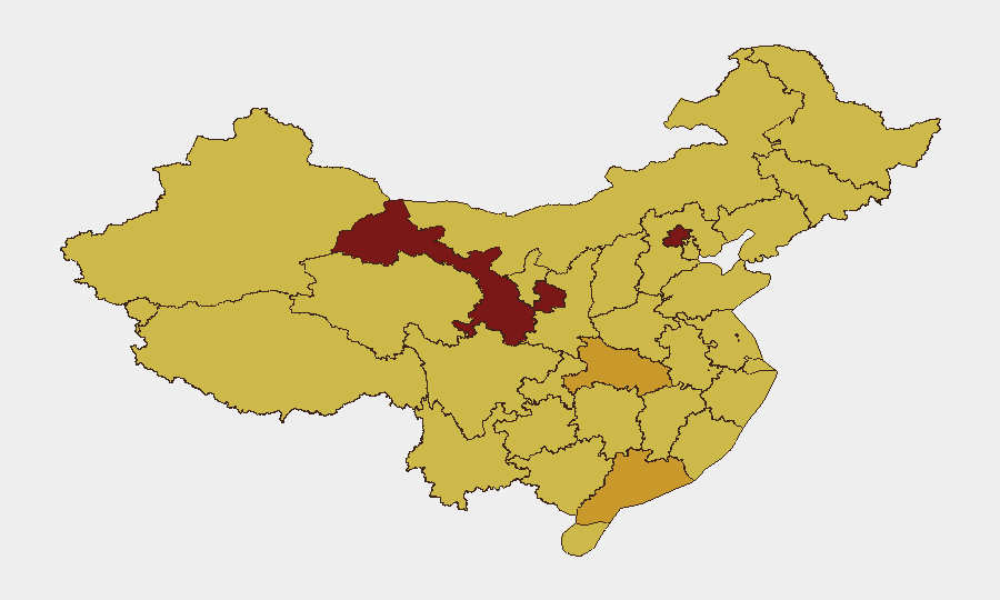 China sub-national risk map