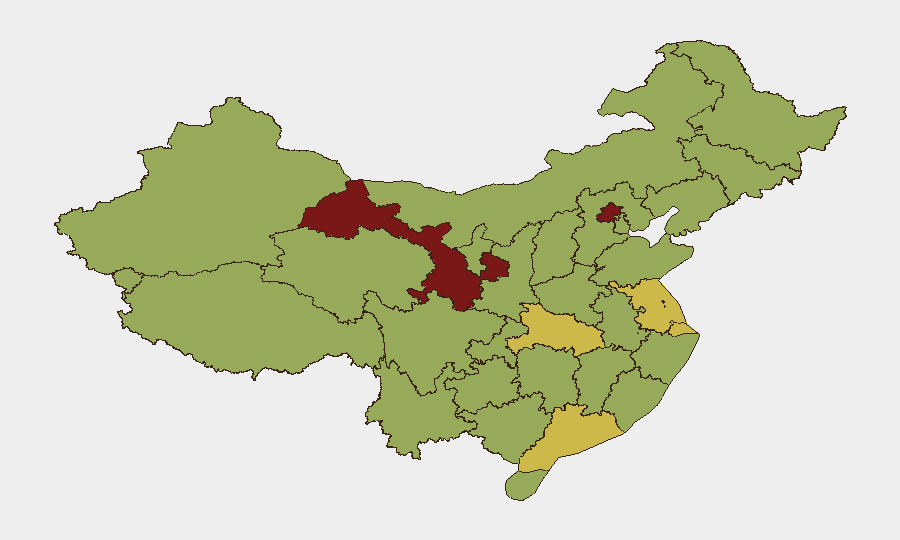 China sub-national risk map
