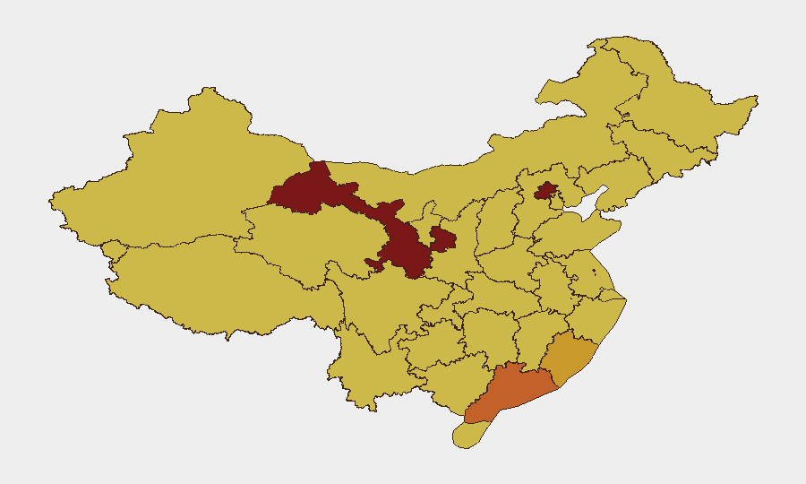 China sub-national risk map