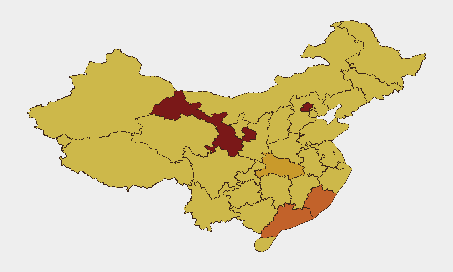 China sub-national risk map