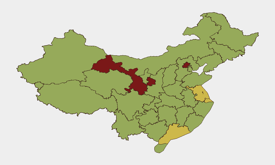 China sub-national risk map