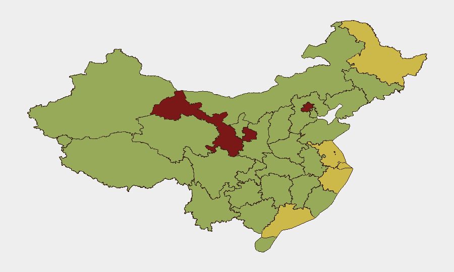 China sub-national risk map