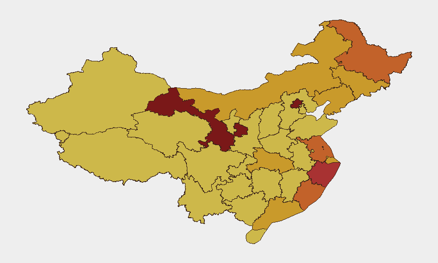 China sub-national risk map