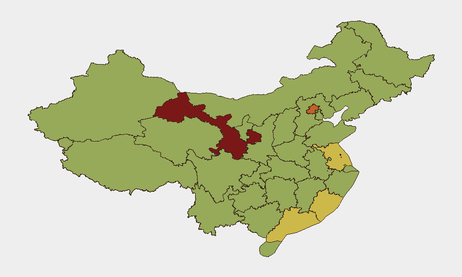 China sub-national risk map