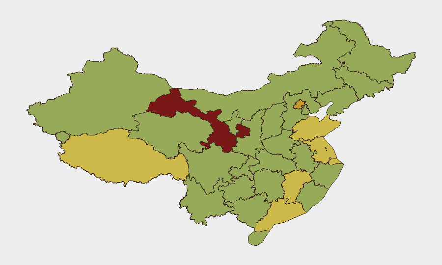 China sub-national risk map