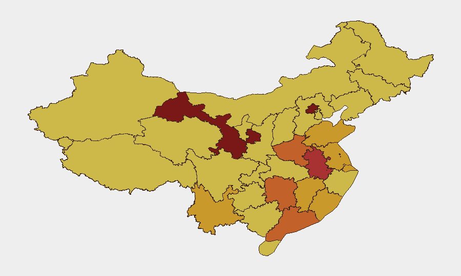 China sub-national risk map
