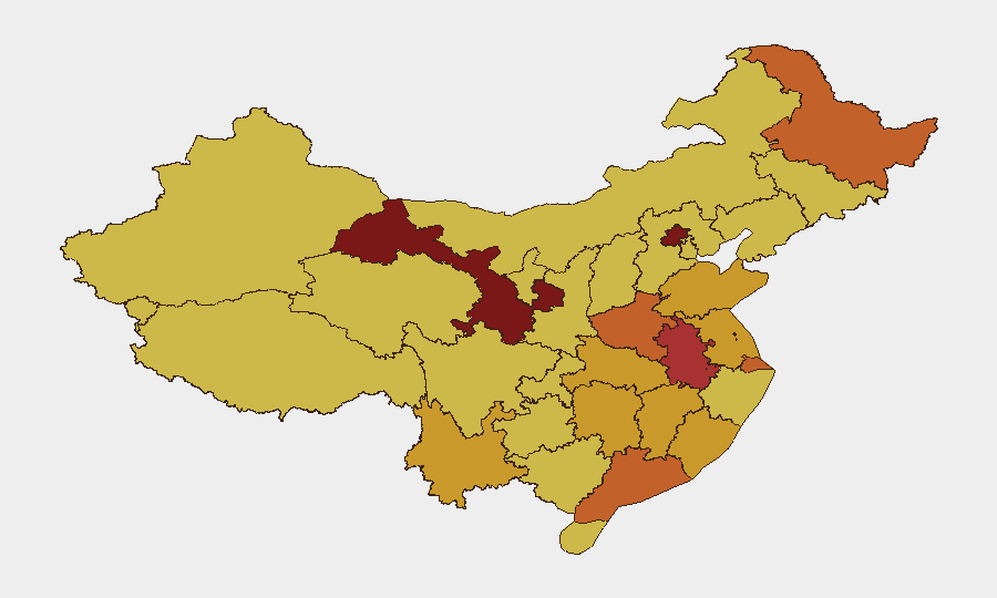China sub-national risk map