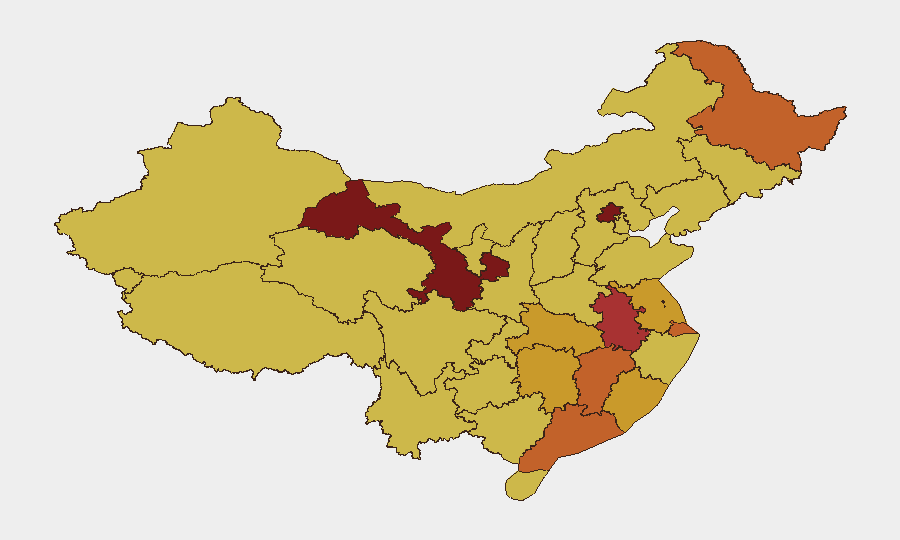 China sub-national risk map