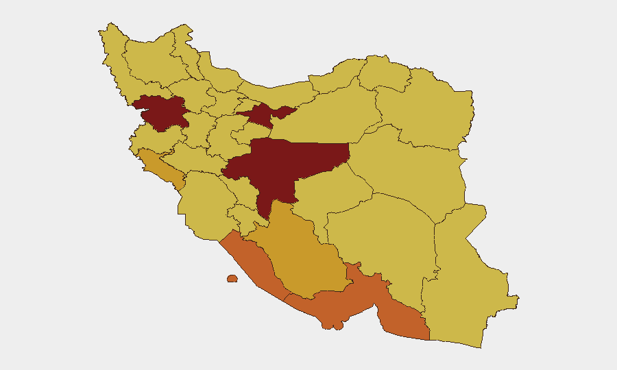 Iran sub-national risk map