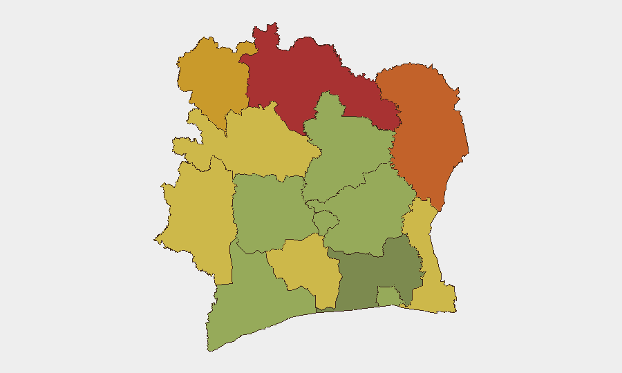 Ivory Coast sub-national risk map