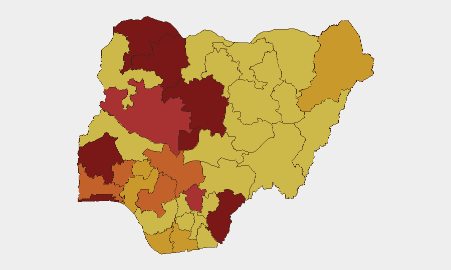 Nigeria sub-national risk map