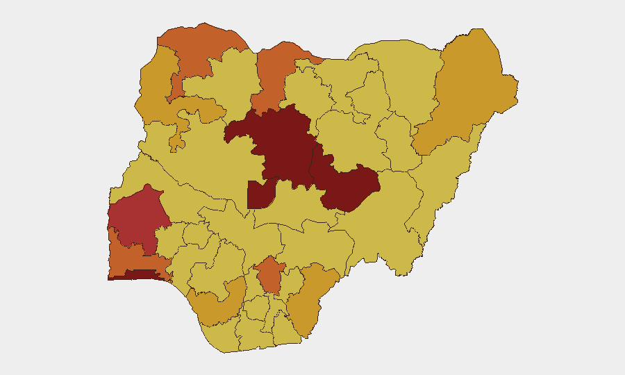 Nigeria sub-national risk map