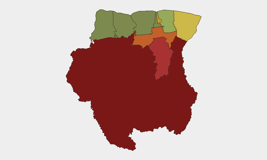 Suriname sub-national risk map