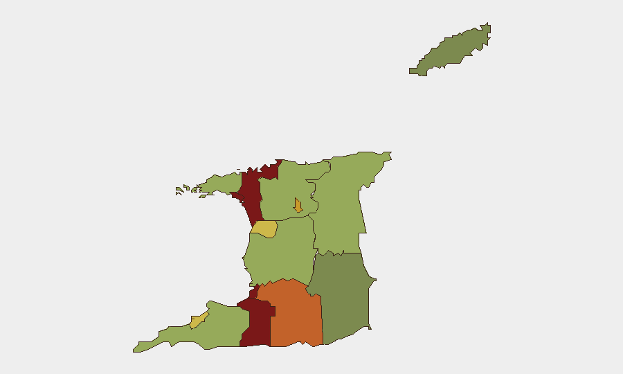 Trinidad and Tobago sub-national risk map