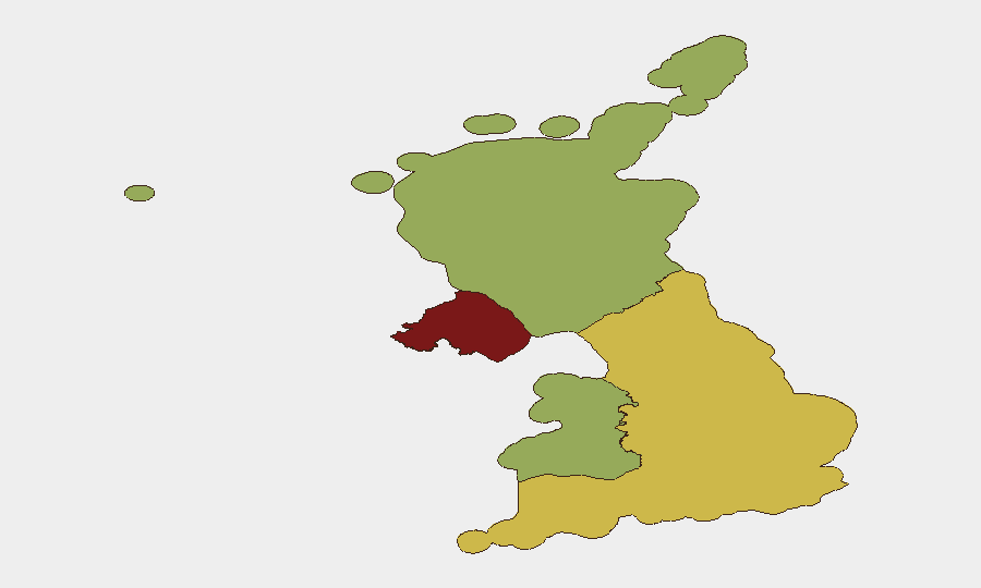 United Kingdom sub-national risk map