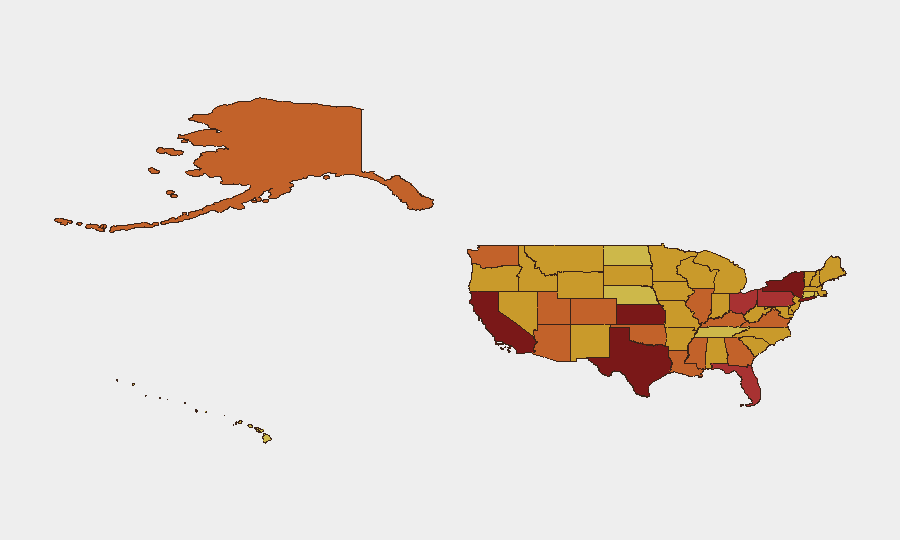 United States sub-national risk map