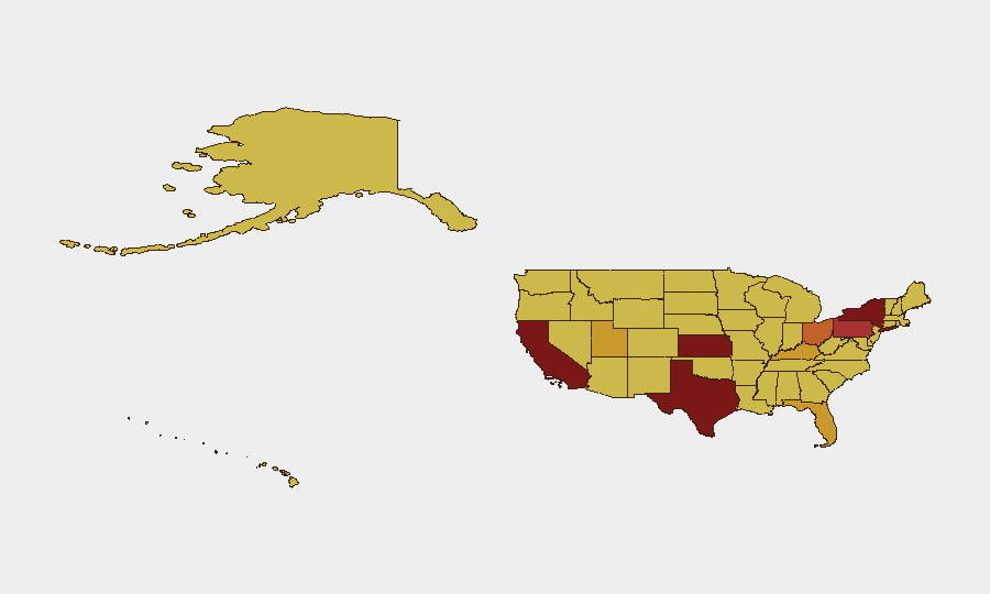 United States sub-national risk map