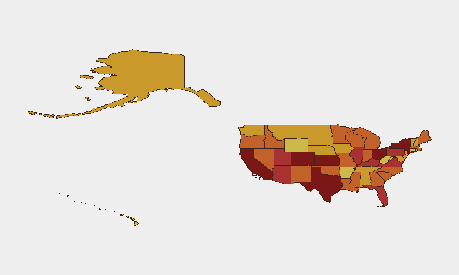 United States sub-national risk map