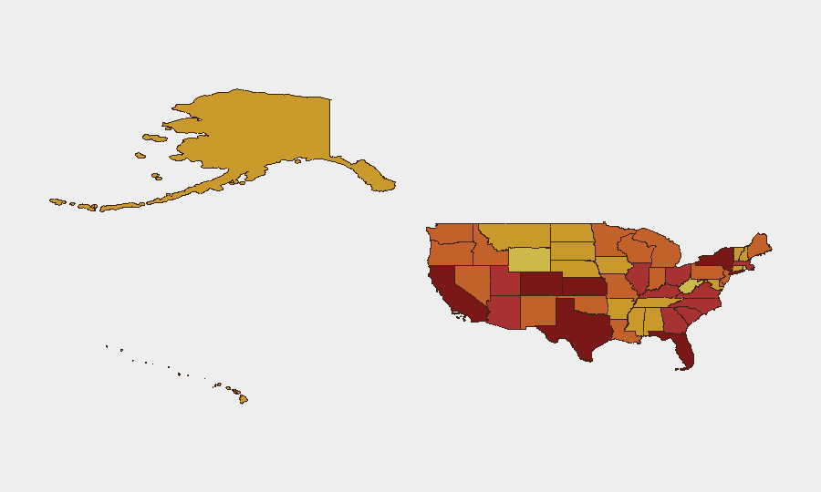 United States sub-national risk map