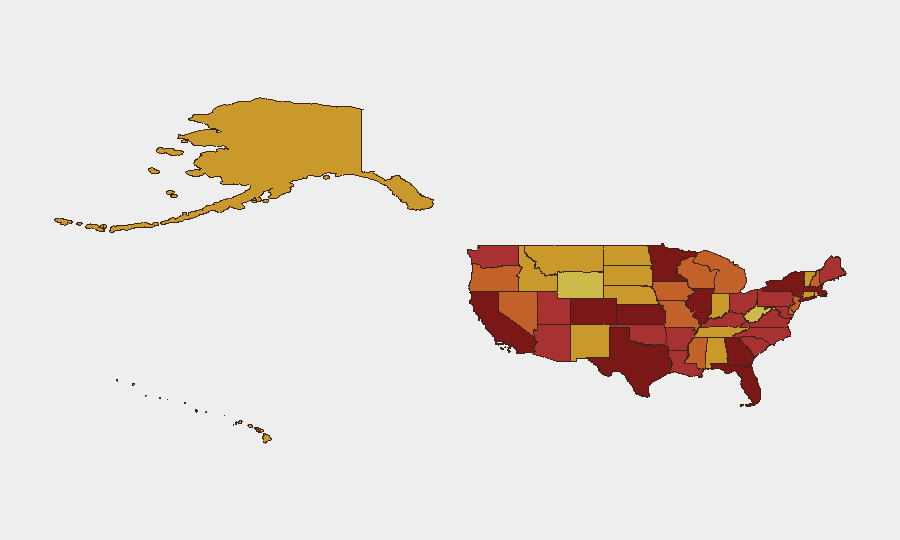 United States sub-national risk map