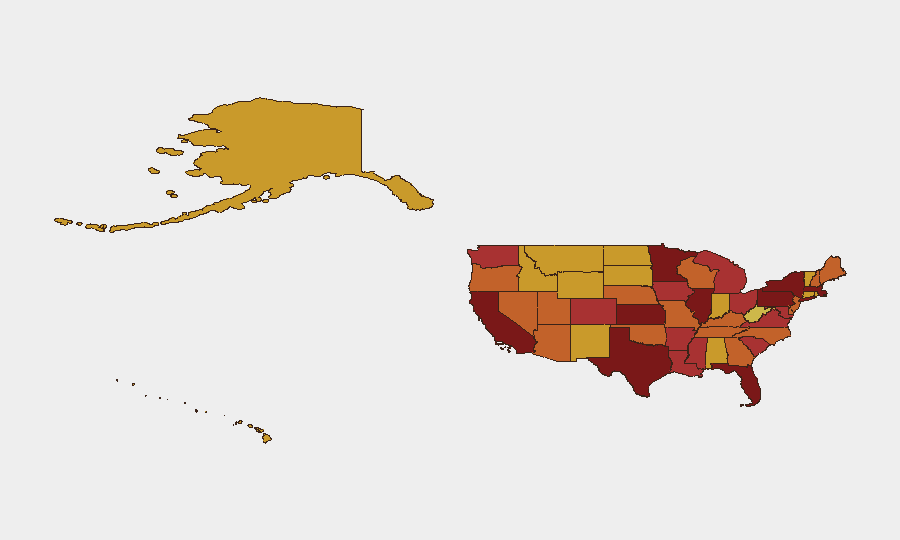 United States sub-national risk map