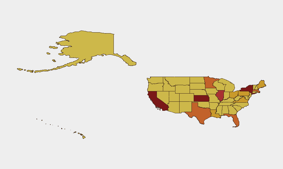United States sub-national risk map