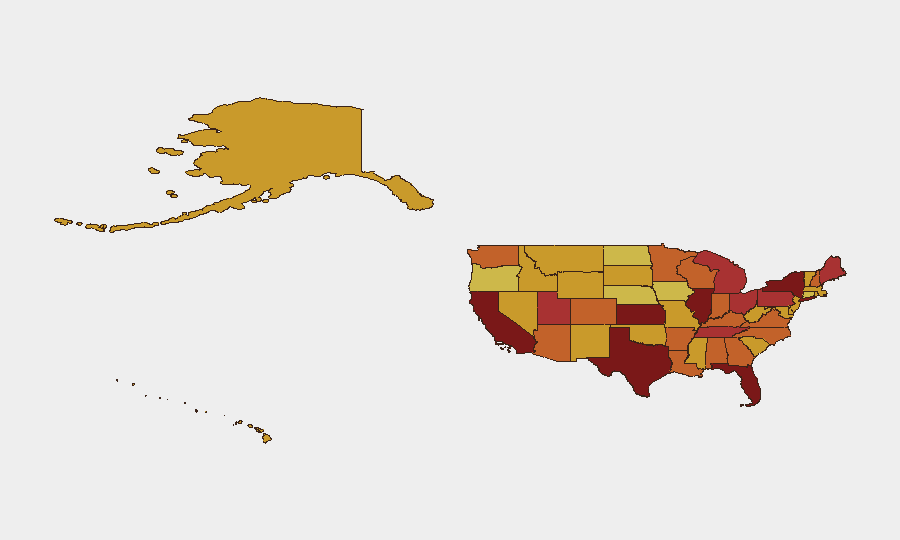 United States sub-national risk map