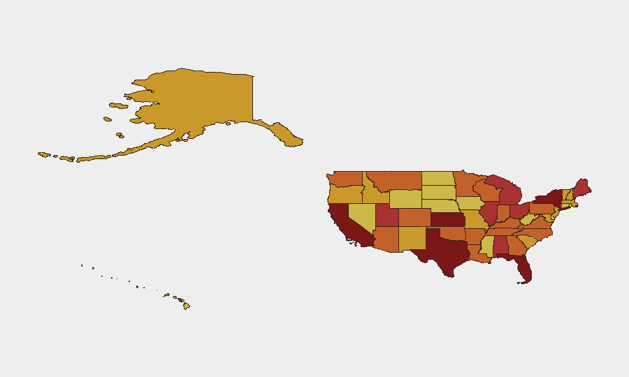 United States sub-national risk map