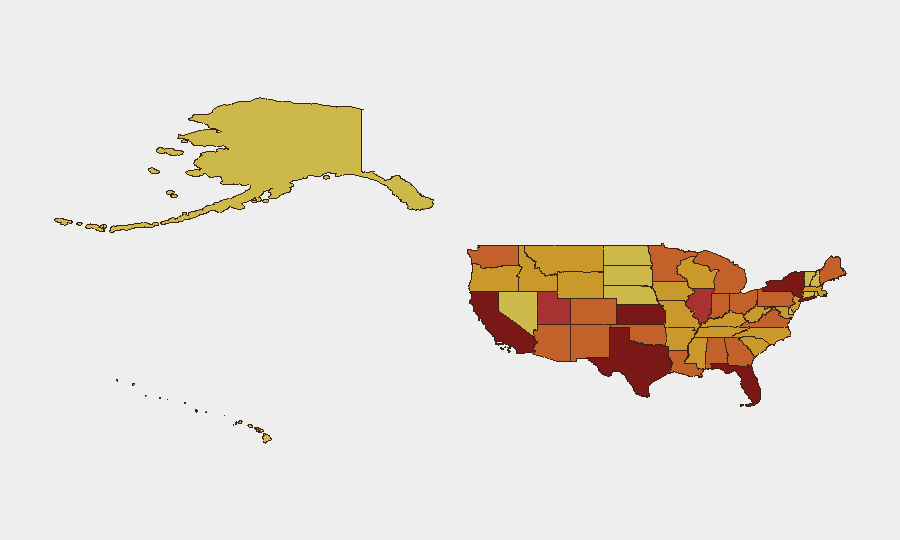 United States sub-national risk map