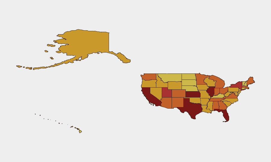 United States sub-national risk map