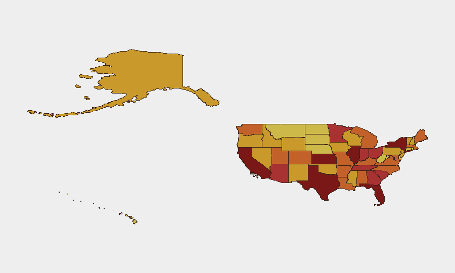 United States sub-national risk map