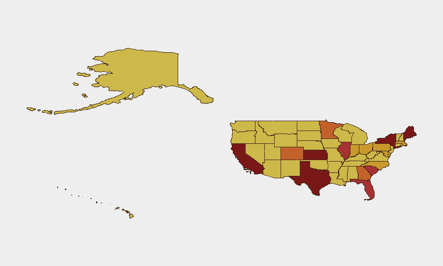 United States sub-national risk map