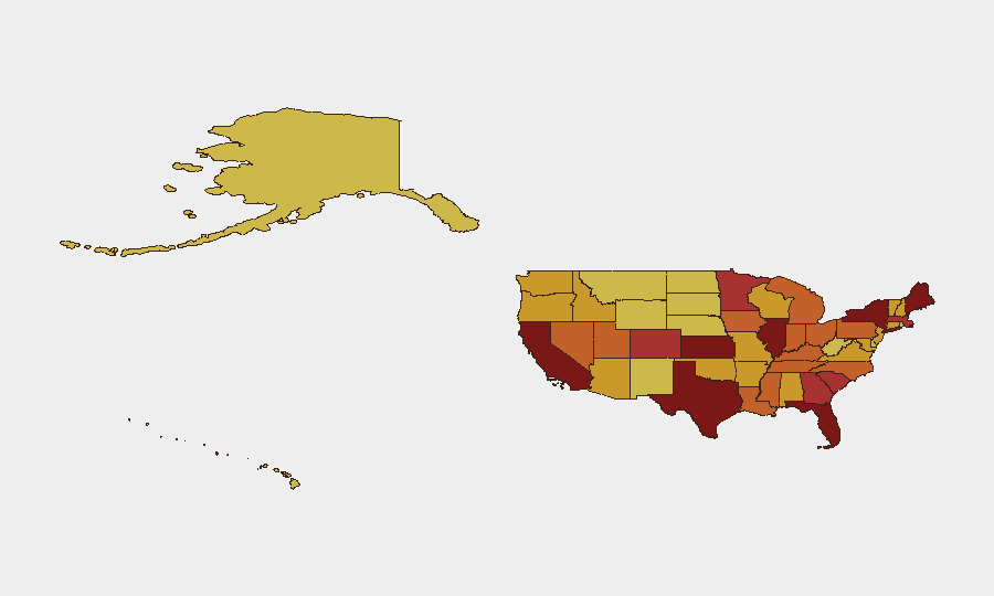 United States sub-national risk map