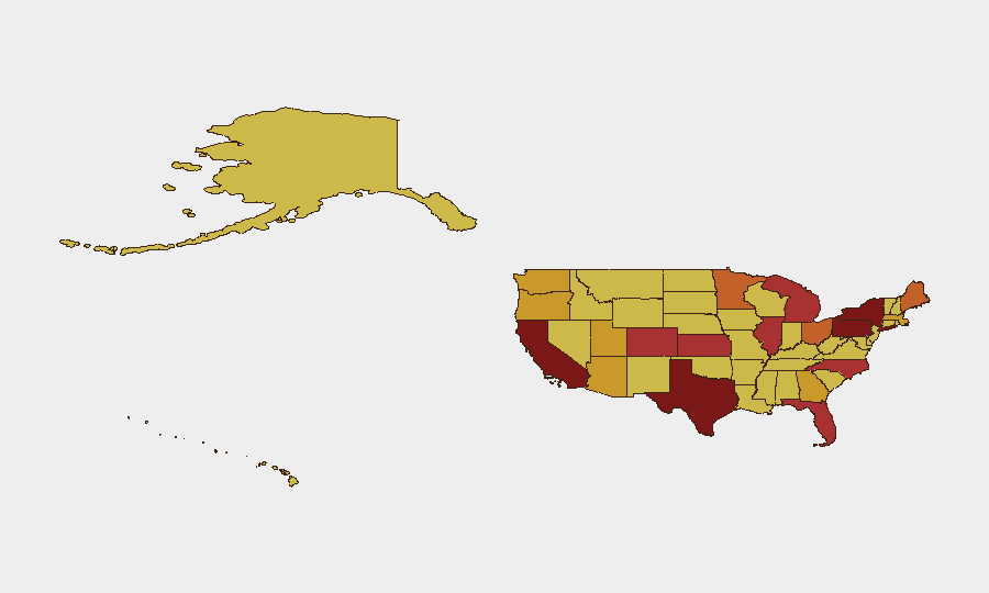 United States sub-national risk map