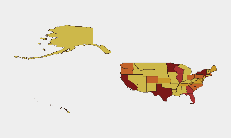 United States sub-national risk map