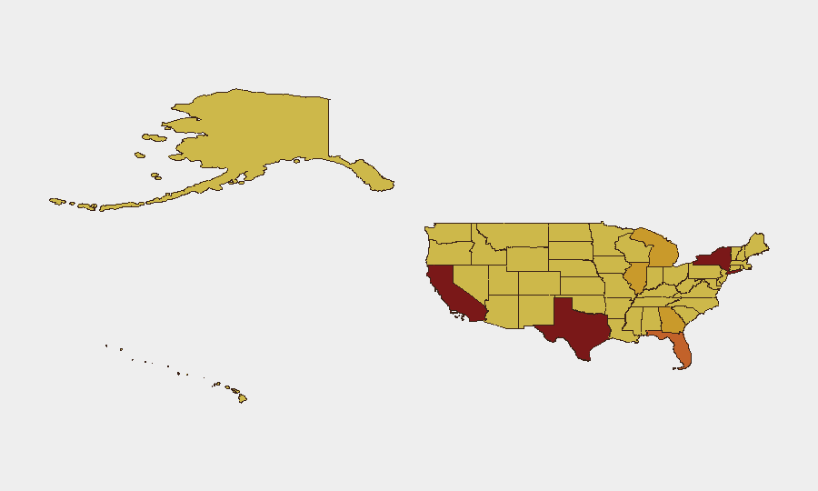 United States sub-national risk map