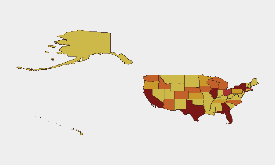 United States sub-national risk map