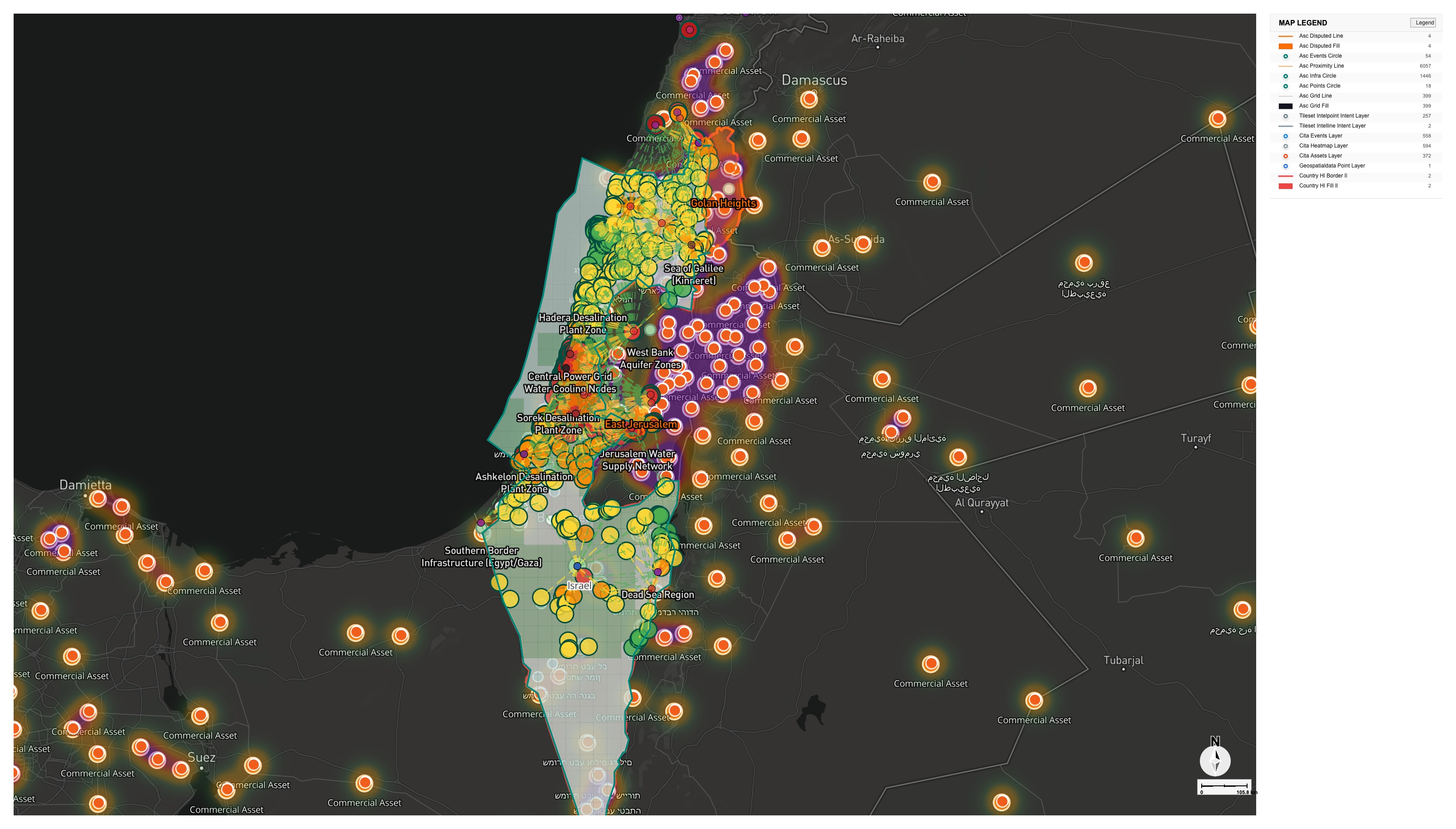 Israel water infrastructure threats map