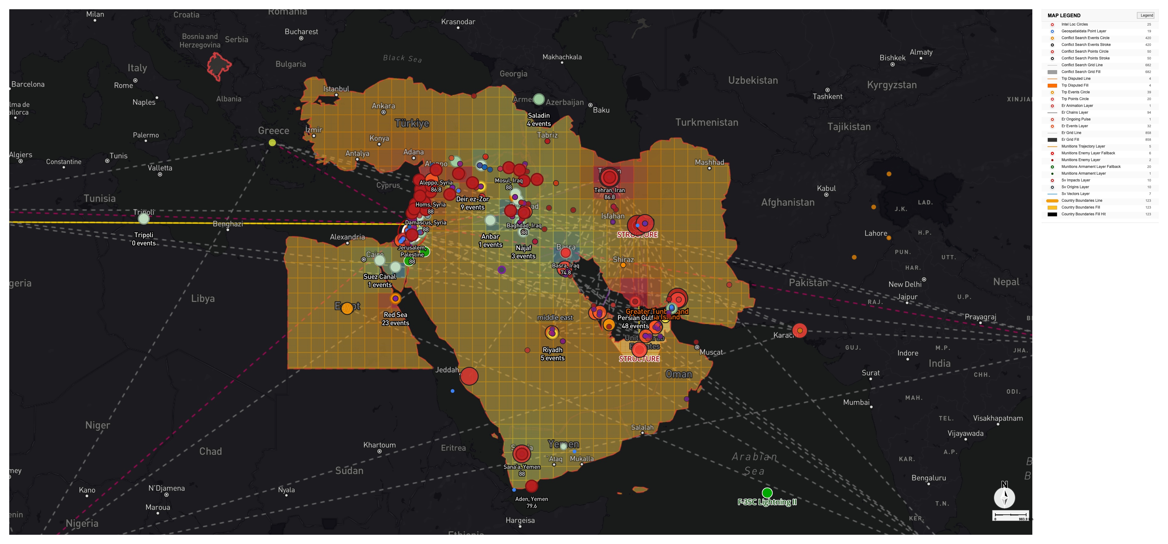 Middle East regional overview map