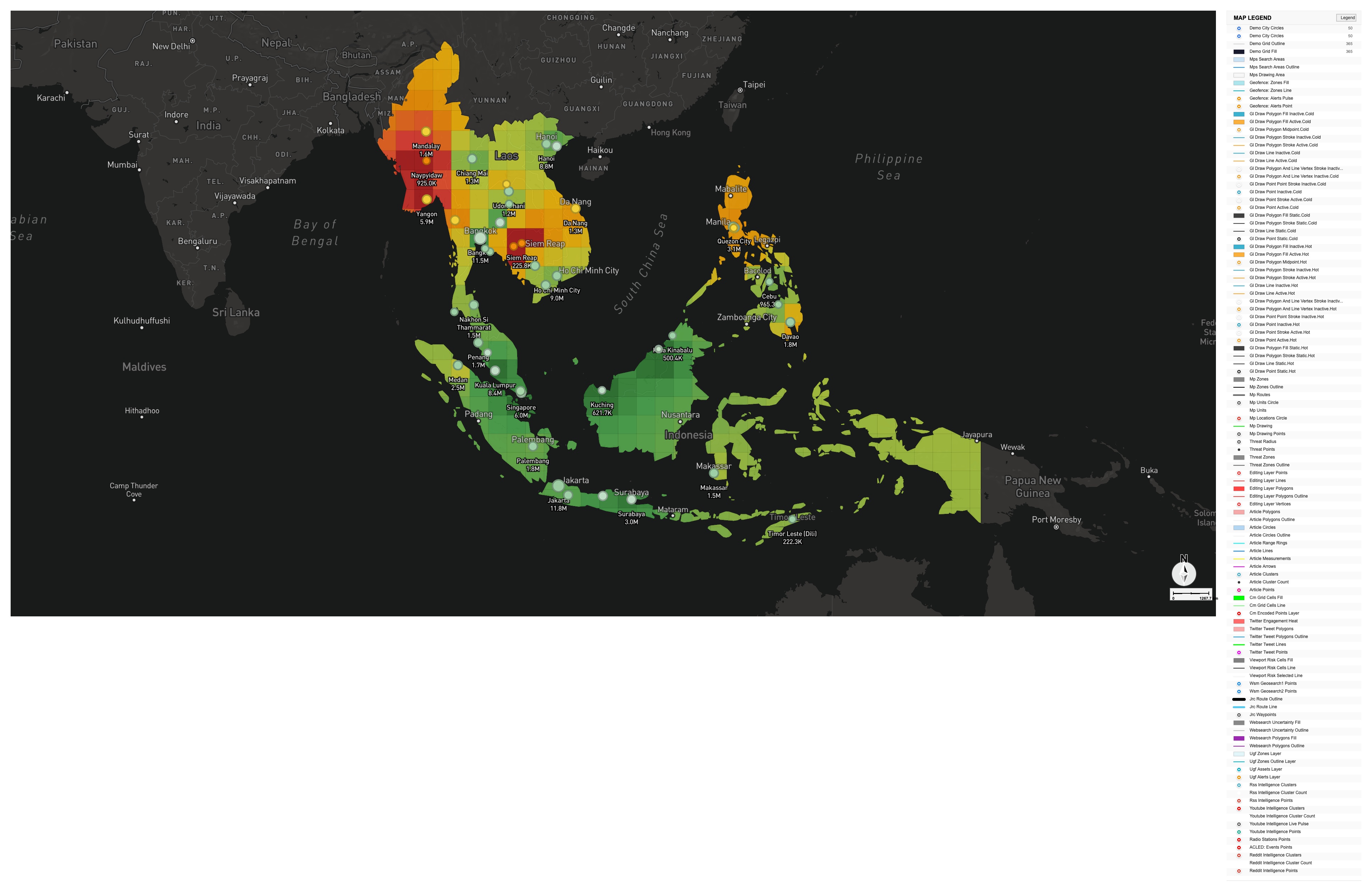 Civil unrest risk map